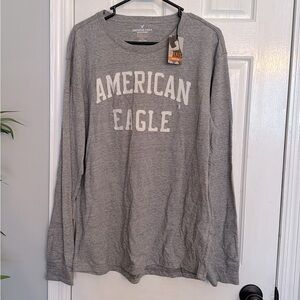 American Eagle long sleeve active flex gray Tshirt NWT L